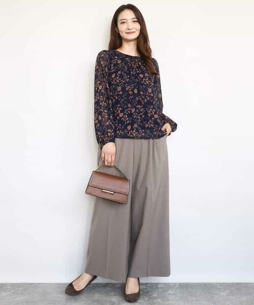 MK MICHEL KLEIN / エムケーミッシェルクラン シャツ・ブラウス | レトロ花柄ブラウス/洗える | 詳細8