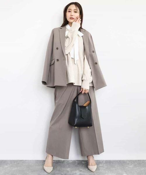 MK MICHEL KLEIN / エムケーミッシェルクラン シャツ・ブラウス | ボウタイ付きスタンドネックコットンブラウス/洗える | 詳細10