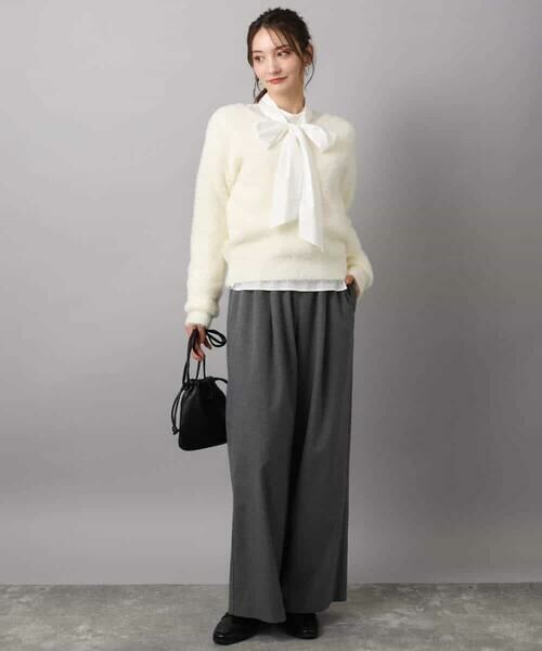 MK MICHEL KLEIN / エムケーミッシェルクラン シャツ・ブラウス | ボウタイ付きスタンドネックコットンブラウス/洗える | 詳細11