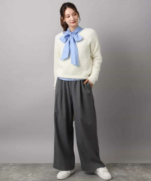 MK MICHEL KLEIN / エムケーミッシェルクラン シャツ・ブラウス | ボウタイ付きスタンドネックコットンブラウス/洗える | 詳細22