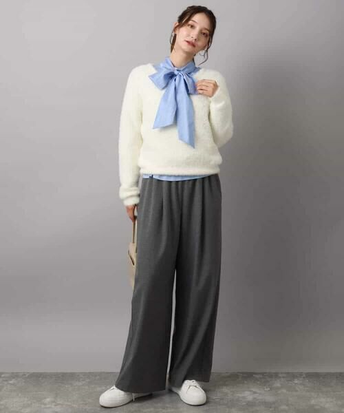 MK MICHEL KLEIN / エムケーミッシェルクラン シャツ・ブラウス | ボウタイ付きスタンドネックコットンブラウス/洗える | 詳細24