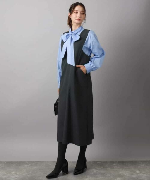 MK MICHEL KLEIN / エムケーミッシェルクラン シャツ・ブラウス | ボウタイ付きスタンドネックコットンブラウス/洗える | 詳細26