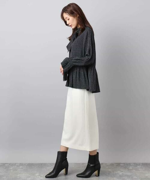 MK MICHEL KLEIN / エムケーミッシェルクラン シャツ・ブラウス | パウダーサテン ボウタイブラウス/洗える | 詳細16