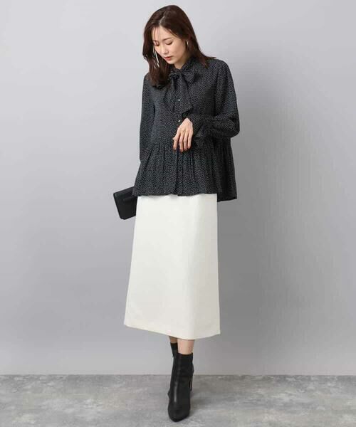 MK MICHEL KLEIN / エムケーミッシェルクラン シャツ・ブラウス | パウダーサテン ボウタイブラウス/洗える | 詳細17