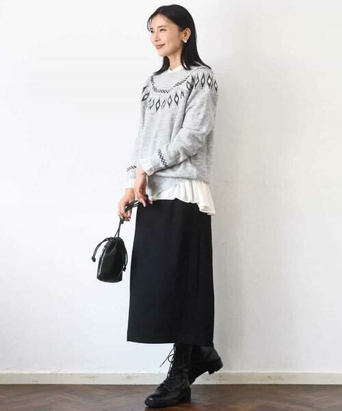 MK MICHEL KLEIN / エムケーミッシェルクラン シャツ・ブラウス | パウダーサテン ボウタイブラウス/洗える | 詳細30