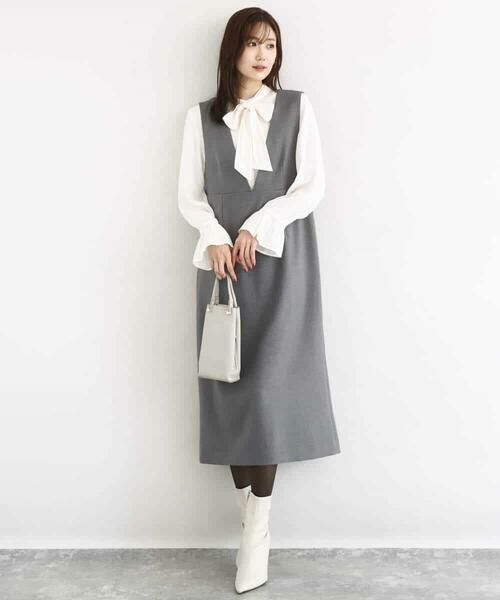 MK MICHEL KLEIN / エムケーミッシェルクラン シャツ・ブラウス | パウダーサテン ボウタイブラウス/洗える | 詳細6