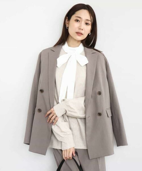 MK MICHEL KLEIN / エムケーミッシェルクラン テーラードジャケット | ダブルブレストジャケット/洗える | 詳細1