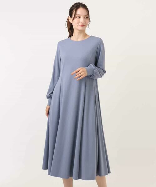 MK MICHEL KLEIN / エムケーミッシェルクラン ロング・マキシ丈ワンピース | ツイルジャージーワンピース/洗える | 詳細10