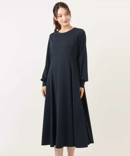 MK MICHEL KLEIN / エムケーミッシェルクラン ロング・マキシ丈ワンピース | ツイルジャージーワンピース/洗える | 詳細19