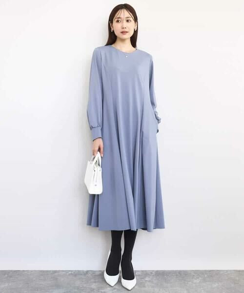 MK MICHEL KLEIN / エムケーミッシェルクラン ロング・マキシ丈ワンピース | ツイルジャージーワンピース/洗える | 詳細7