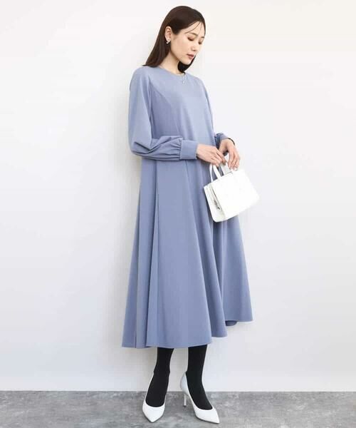 MK MICHEL KLEIN / エムケーミッシェルクラン ロング・マキシ丈ワンピース | ツイルジャージーワンピース/洗える | 詳細8