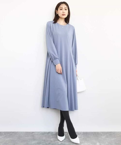 MK MICHEL KLEIN / エムケーミッシェルクラン ロング・マキシ丈ワンピース | ツイルジャージーワンピース/洗える | 詳細9