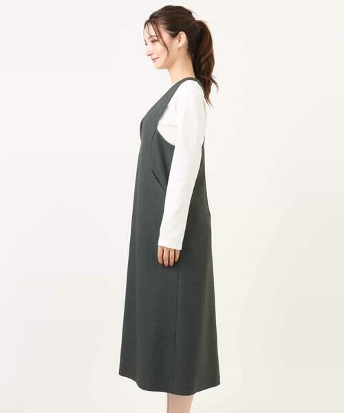 MK MICHEL KLEIN / エムケーミッシェルクラン ロング・マキシ丈スカート | ウールライクVネックジャンパースカート/洗える | 詳細17