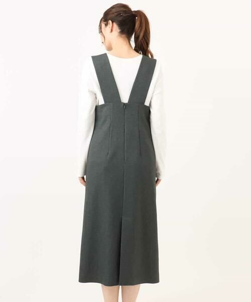 MK MICHEL KLEIN / エムケーミッシェルクラン ロング・マキシ丈スカート | ウールライクVネックジャンパースカート/洗える | 詳細18