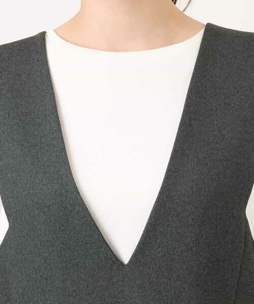 MK MICHEL KLEIN / エムケーミッシェルクラン ロング・マキシ丈スカート | ウールライクVネックジャンパースカート/洗える | 詳細19