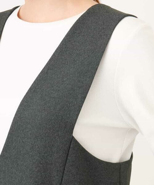 MK MICHEL KLEIN / エムケーミッシェルクラン ロング・マキシ丈スカート | ウールライクVネックジャンパースカート/洗える | 詳細20