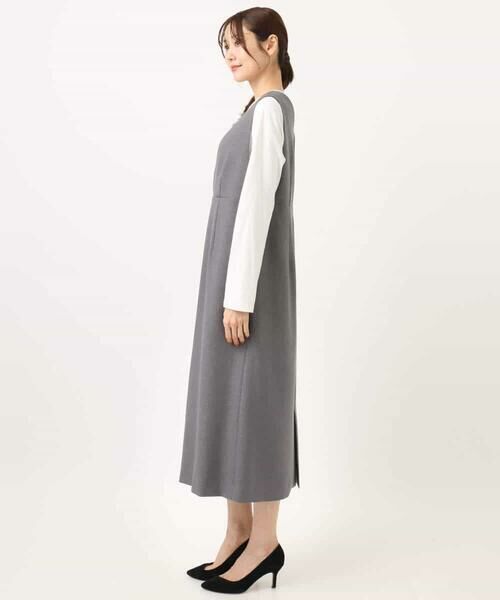 MK MICHEL KLEIN / エムケーミッシェルクラン ロング・マキシ丈スカート | ウールライク Vネックジャンパースカート/洗える | 詳細29