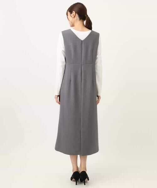 MK MICHEL KLEIN / エムケーミッシェルクラン ロング・マキシ丈スカート | ウールライク Vネックジャンパースカート/洗える | 詳細30