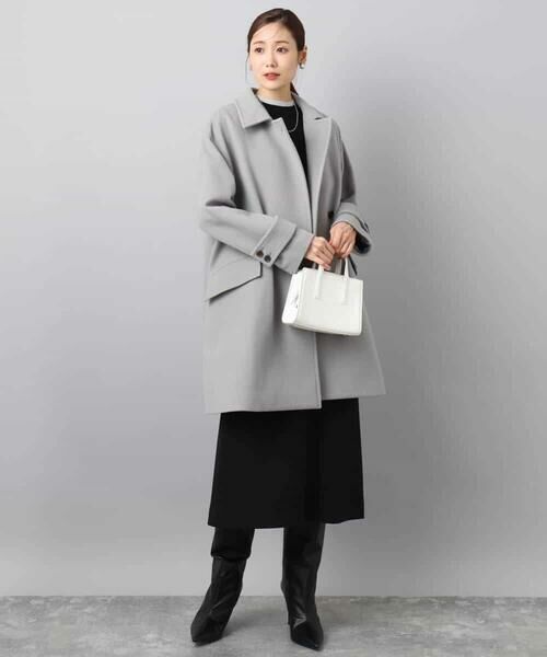 MK MICHEL KLEIN / エムケーミッシェルクラン ロング・マキシ丈スカート | ウールライク Vネックジャンパースカート/洗える | 詳細9