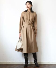 MK MICHEL KLEIN / エムケーミッシェルクラン ロング・マキシ丈ワンピース | ウエストタックデザインワンピース/洗える