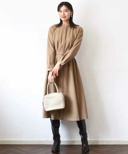 MK MICHEL KLEIN / エムケーミッシェルクラン ロング・マキシ丈ワンピース | ウエストタックデザインワンピース/洗える | 詳細11