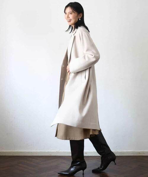 MK MICHEL KLEIN / エムケーミッシェルクラン ロング・マキシ丈ワンピース | ウエストタックデザインワンピース/洗える | 詳細16