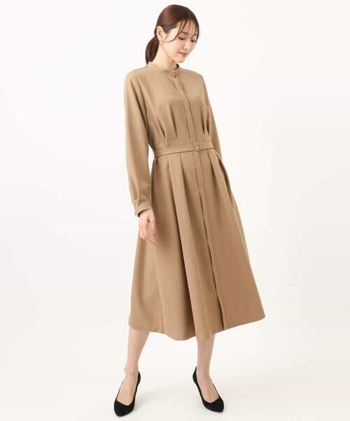 MK MICHEL KLEIN / エムケーミッシェルクラン ロング・マキシ丈ワンピース | ウエストタックデザインワンピース/洗える | 詳細18