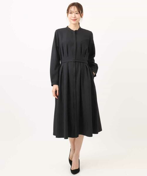 MK MICHEL KLEIN / エムケーミッシェルクラン ロング・マキシ丈ワンピース | ウエストタックデザインワンピース/洗える | 詳細28