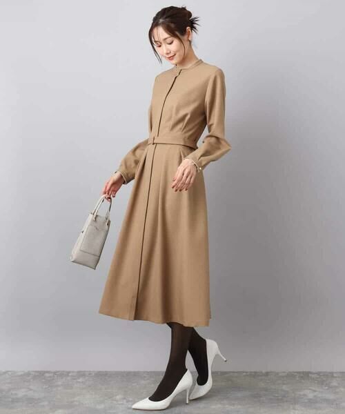 MK MICHEL KLEIN / エムケーミッシェルクラン ロング・マキシ丈ワンピース | ウエストタックデザインワンピース/洗える | 詳細8