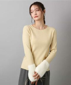 MK MICHEL KLEIN / エムケーミッシェルクラン ニット・セーター | フェザー切替えコンパクトリブニット/洗える