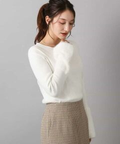 MK MICHEL KLEIN / エムケーミッシェルクラン ニット・セーター | フェザー切替えコンパクトリブニット/洗える