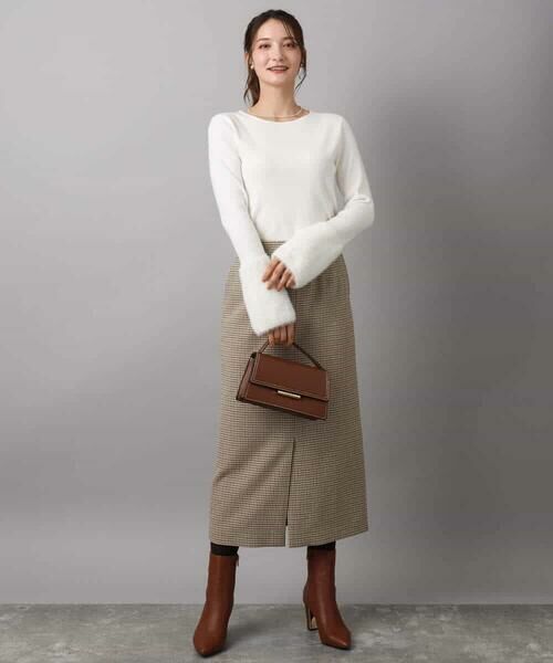 MK MICHEL KLEIN / エムケーミッシェルクラン ニット・セーター | フェザー切替えコンパクトリブニット/洗える | 詳細11