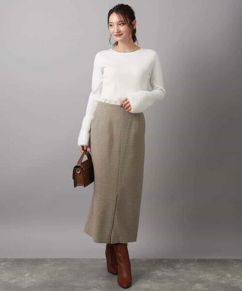 MK MICHEL KLEIN / エムケーミッシェルクラン ニット・セーター | フェザー切替えコンパクトリブニット/洗える | 詳細12