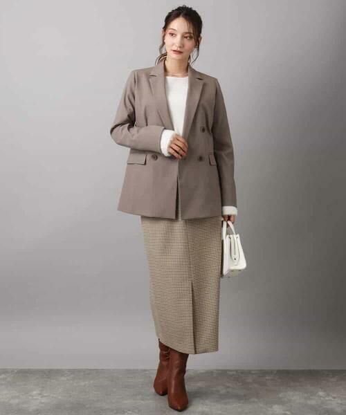 MK MICHEL KLEIN / エムケーミッシェルクラン ニット・セーター | フェザー切替えコンパクトリブニット/洗える | 詳細14