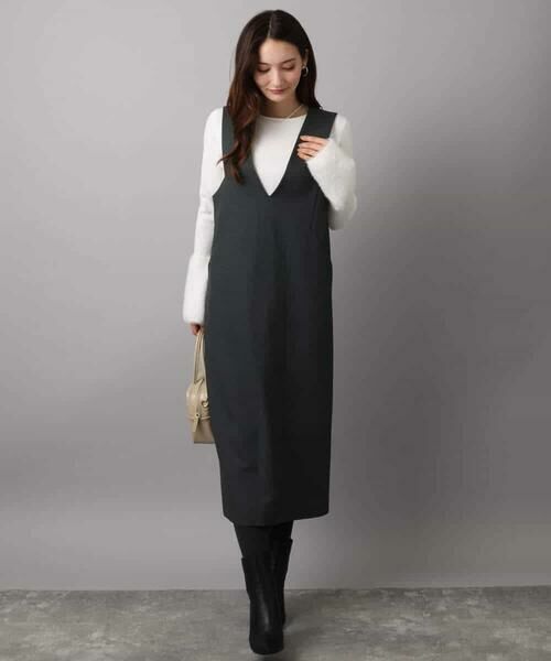 MK MICHEL KLEIN / エムケーミッシェルクラン ニット・セーター | フェザー切替えコンパクトリブニット/洗える | 詳細17