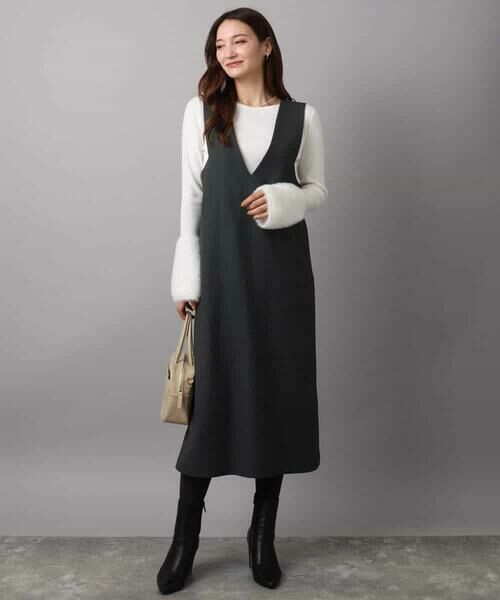 MK MICHEL KLEIN / エムケーミッシェルクラン ニット・セーター | フェザー切替えコンパクトリブニット/洗える | 詳細18