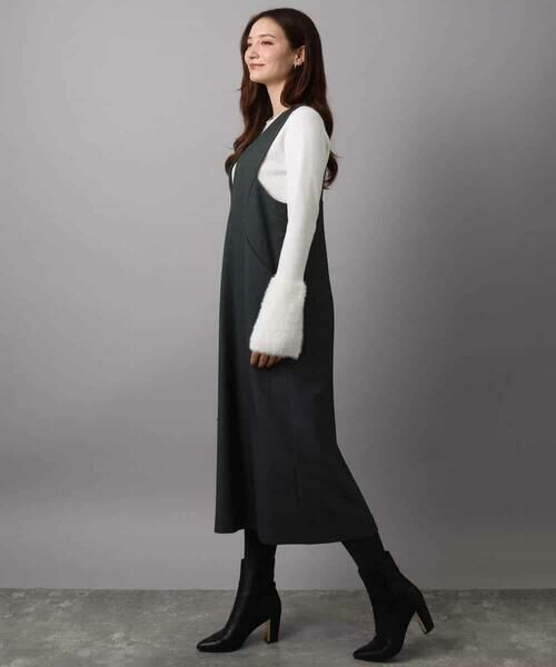 MK MICHEL KLEIN / エムケーミッシェルクラン ニット・セーター | フェザー切替えコンパクトリブニット/洗える | 詳細19