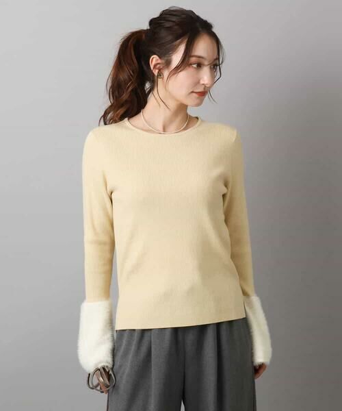 MK MICHEL KLEIN / エムケーミッシェルクラン ニット・セーター | フェザー切替えコンパクトリブニット/洗える | 詳細23