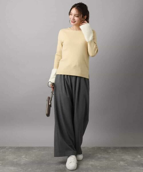 MK MICHEL KLEIN / エムケーミッシェルクラン ニット・セーター | フェザー切替えコンパクトリブニット/洗える | 詳細27