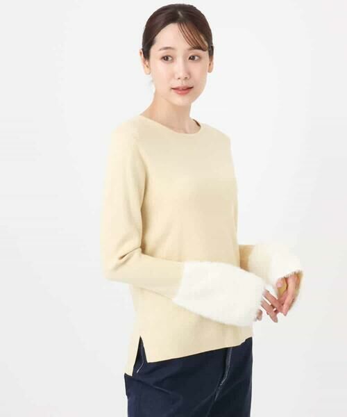 MK MICHEL KLEIN / エムケーミッシェルクラン ニット・セーター | フェザー切替えコンパクトリブニット/洗える | 詳細28