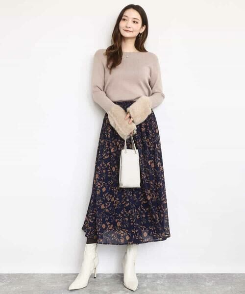 MK MICHEL KLEIN / エムケーミッシェルクラン ニット・セーター | フェザー切替えコンパクトリブニット/洗える | 詳細3