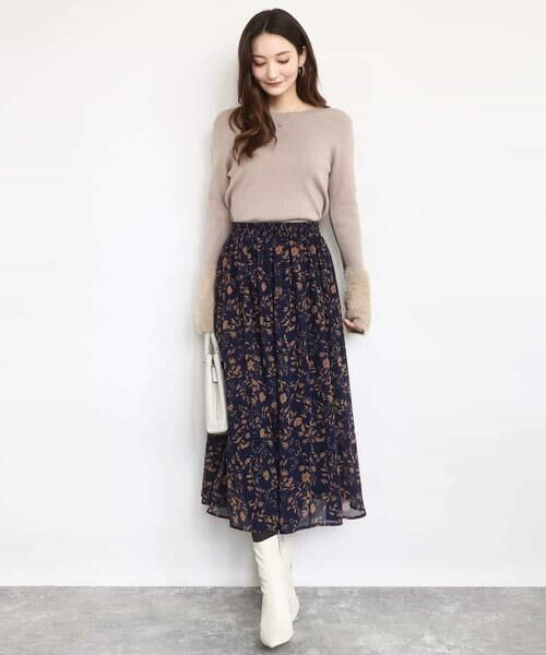 MK MICHEL KLEIN / エムケーミッシェルクラン ニット・セーター | フェザー切替えコンパクトリブニット/洗える | 詳細4