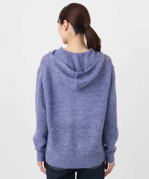 MK MICHEL KLEIN / エムケーミッシェルクラン ニット・セーター | 透かし編みニットフーディープルオーバー/洗える | 詳細15