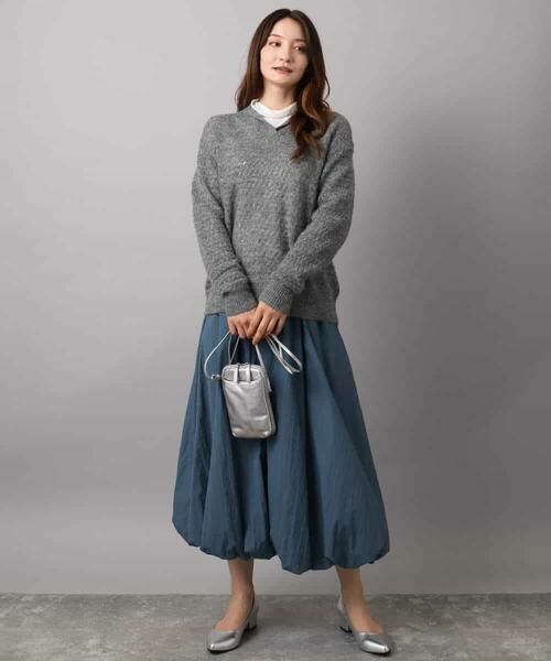 MK MICHEL KLEIN / エムケーミッシェルクラン ニット・セーター | 透かし編みニットフーディープルオーバー/洗える | 詳細7