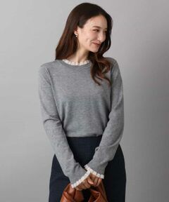 MK MICHEL KLEIN / エムケーミッシェルクラン ニット・セーター | ミニフリルデザインニット/洗える