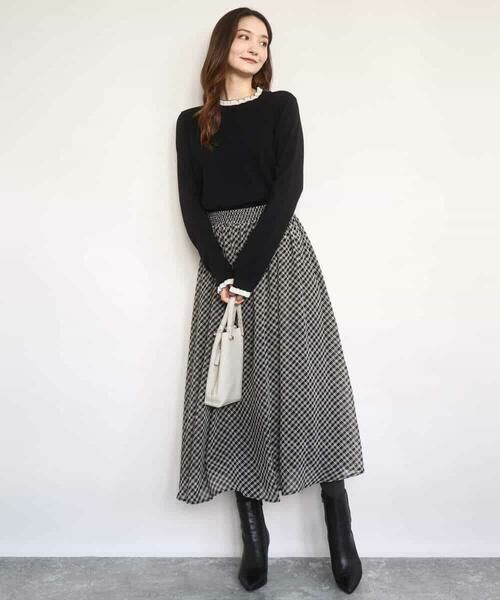 MK MICHEL KLEIN / エムケーミッシェルクラン ニット・セーター | ミニフリルデザインニット/洗える | 詳細11