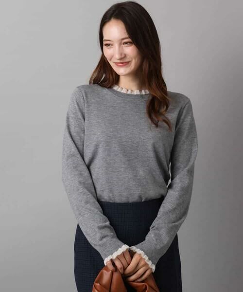 MK MICHEL KLEIN / エムケーミッシェルクラン ニット・セーター | ミニフリルデザインニット/洗える | 詳細23