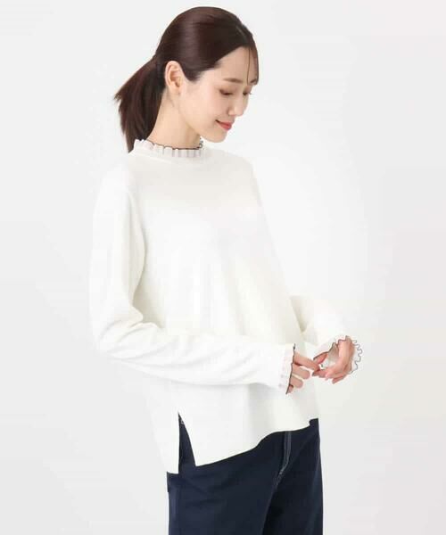 MK MICHEL KLEIN / エムケーミッシェルクラン ニット・セーター | ミニフリルデザインニット/洗える | 詳細3