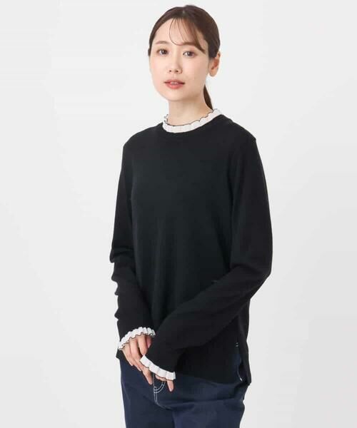 MK MICHEL KLEIN / エムケーミッシェルクラン ニット・セーター | ミニフリルデザインニット/洗える | 詳細5