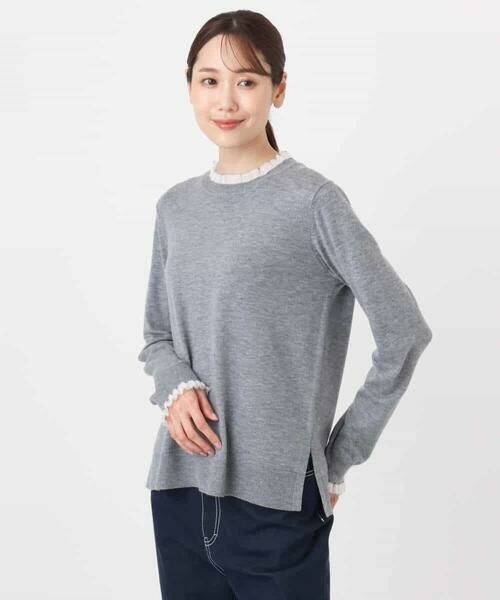 MK MICHEL KLEIN / エムケーミッシェルクラン ニット・セーター | ミニフリルデザインニット/洗える | 詳細7